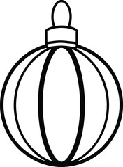 Christmas ball line art on a transparent background