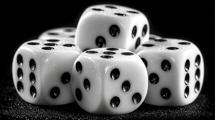 Dice white random rolling loop alpha channel animation casino gambling game dices isolated motion design element