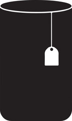  Tea glass icon new ideas in silhouette white background.