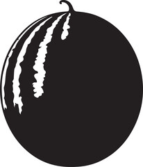  Watermelon fruit in silhouette image white backgrpound.