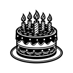 simple birthday cake vector art