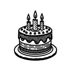 simple birthday cake vector art