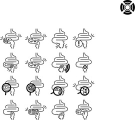 intestinal problems, digestive tract, vector