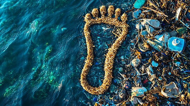 Footprint of plastic waste in the ocean