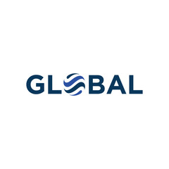 global globe creative word mark lettering design text based logo concept
