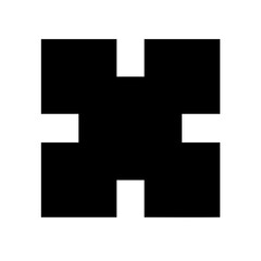 Black geometric shape isolated on white background