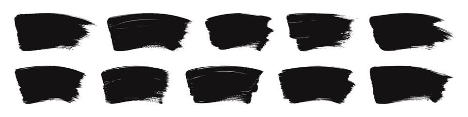Grunge brush strokes set with paint brush grunge texture. Paintbrush strokes collection.