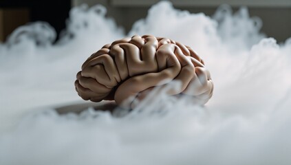 Brain in fog conceptual image