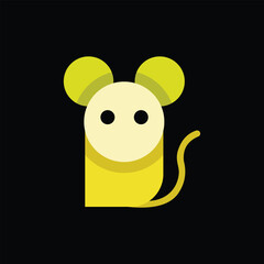 Little Mouse Minimalist Modern Geometric Design Template Logo
