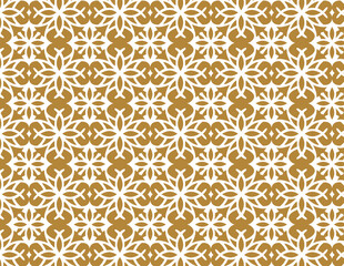 Fototapeta premium Seamless Arabic Golden Floral Geometric Pattern