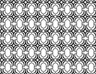Black and White Ornate Geometric Seamless Pattern
