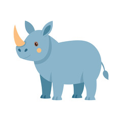 Fototapeta premium rhinoceros animal illustration doodle style vector art