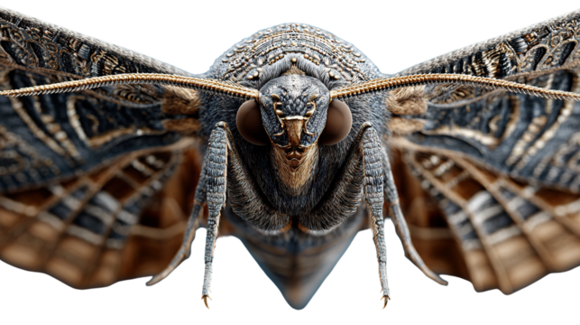 Macro moth: Intricate details of a moth, showcasing its delicate wings and unique features. A close-up view that magnifies the natural elegance of nature.