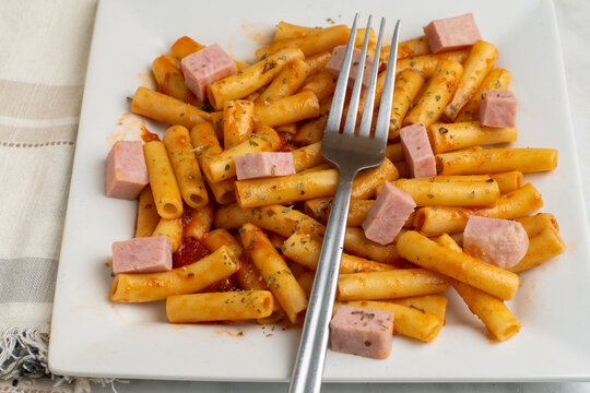 ziti  top with diced spam