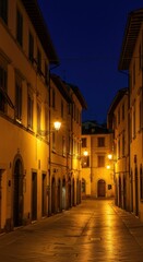 Naklejka premium Italian alley at night