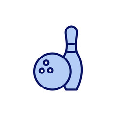 Bowling icon vector. bowling ball and pin sign and symbol.