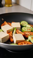 Ok Pan-fried tofu and vegetables