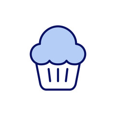 Cup cake icon vector. Cup cake sign and symbol