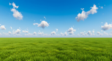 Obraz premium Green Meadow under Blue Sky