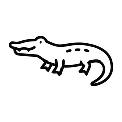 Fototapeta premium cartoon alligator black outline line drawing art vector illustration