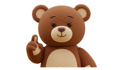 Brown teddy bear thumbs up illustration