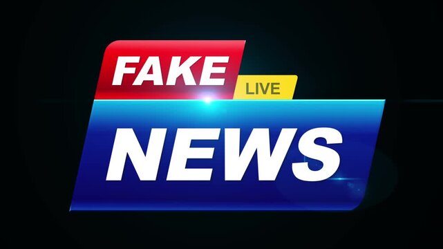 FAKE NEWS logo same as News logo badge symbol animation background, representing misinformation awareness and online misinformation alerts
