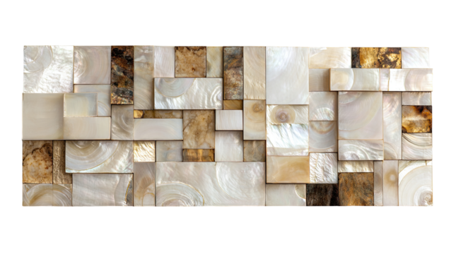 Beige and cream mosaic tile wall