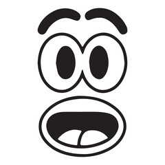 Funny cartoon surprised expression vector