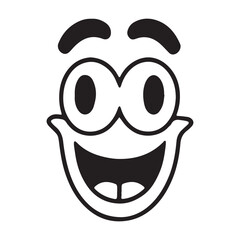 Funny cartoon Smiley face expression illustration