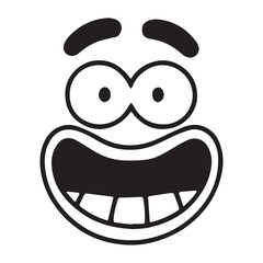 Funny cartoon expression frightening scared and surprise  