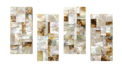 Four panels of mosaic art