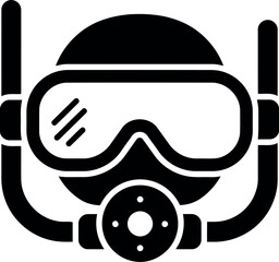 Scuba diver mask and snorkel icon