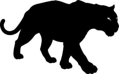 Black panther silhouette walking powerful animal icon
