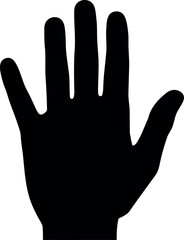 Obraz premium Black hand silhouette open palm five fingers