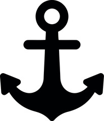 Black anchor icon nautical symbol marine vector