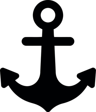 Black anchor icon nautical symbol marine vector