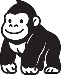 cute animal character, a baby gorilla is an illustration of a  vector art drawing