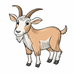 Cartoon Goat Illustration: A charming depiction of farm life and animal character