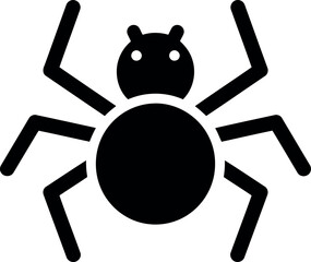 Black spider icon simple vector art