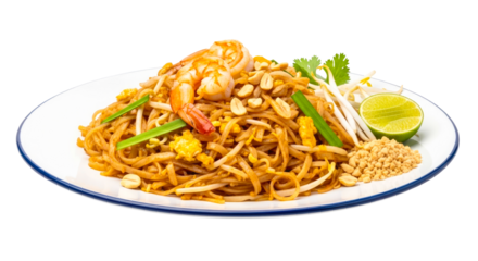delicious pad thai with shrimp restaurant menu photo