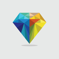 Diamond Colorful Geometric Modern Creative Design Template Logo