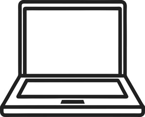 Laptop Outline vector illustration on white background