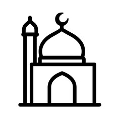 Outline of mosque icon.
mosque outline icon.
Minimalist Mosque Icon – Islamic Architecture Line Art, Ramadan and Eid Symbol, Vector Illustration.
