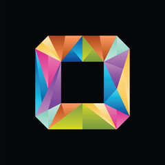 Square Colorful Geometric Modern Creative Design Icon Template Logo