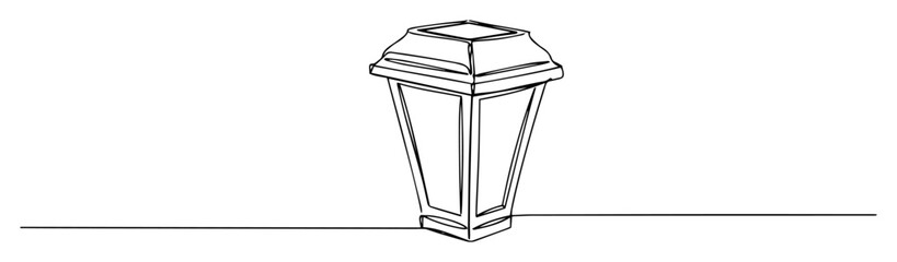classic street lantern vector line drawing