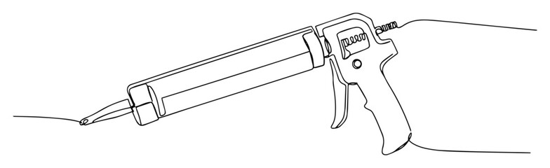 one continuous line drawing of a caulking gun for sealant application