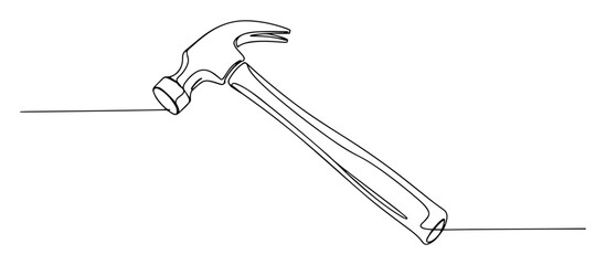 claw hammer side view vector line art