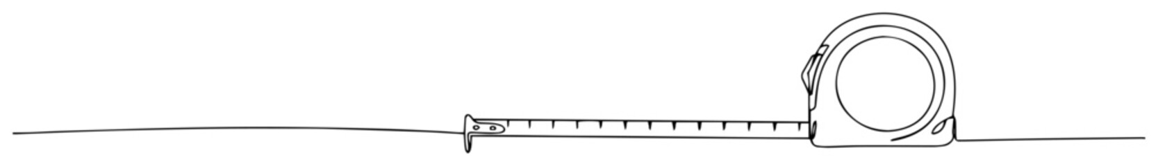 retractable tape measure tool line art vector