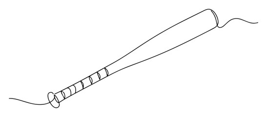 continuous one line drawing of a baseball bat sport equipment vector design © Wieslaw
