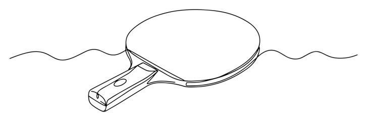 single one line drawing of a table tennis racket sport equipment vector